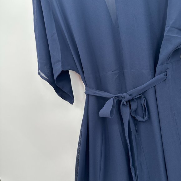Reformation Winslow Maxi Evening WrapNavy Blue Dress - Picture 3 of 11
